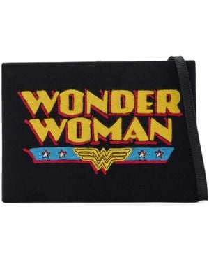 Olympia Le-Tan Wonder Embroidered Clutch Bag - Black
