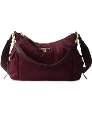 Prada Explore Large Re-Nylon And Leather Bag - Purple
