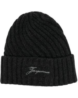 Jacquemus Beanie Mit Logo-Stickerei - Schwarz