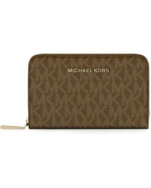 Michael Kors Small Monogram-Print Wallet - Brown