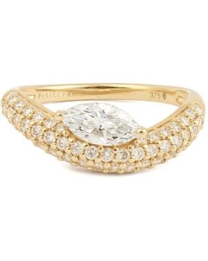PERSÉE Anello Wave Dome Con Diamante - Metallizzato