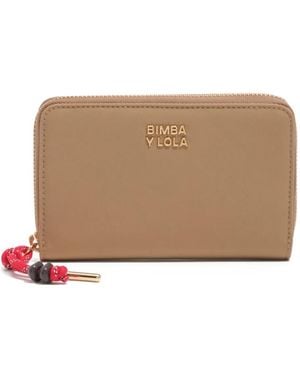 Bimba Y Lola Zip Detail Wallet - Natural