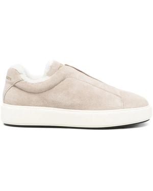 Officine Creative Slip-On Shearling Trainers - White