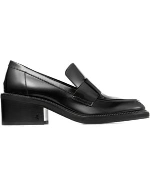 Jimmy Choo 50Mm Tylor Leather Block-Heel Loafers - Black