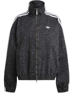 adidas Striped Mockneck Jacket - Black