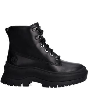 Timberland Leather Combat Boots - Black