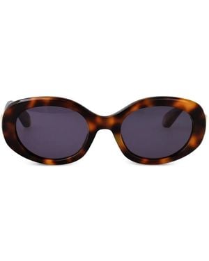 Roberto Cavalli Oval-Frame Logo Sunglasses - Brown