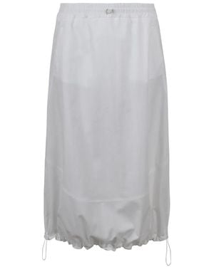 Laminar Falda Midi Con Dobladillo Con Cordones - Gris