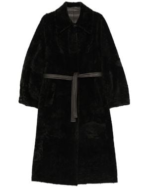 Blancha Abrigo Con Cinturón - Negro