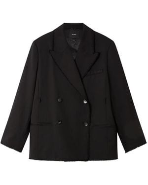 Axel Arigato Frayed Double-Breasted Blazer - Black