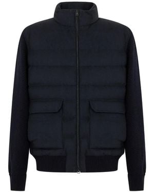 Herno Quilted Panelled Jacket - Blue