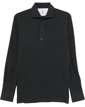 Brunello Cucinelli Langärmeliges Poloshirt - Schwarz
