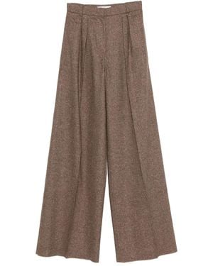 Max Mara Pleat-Detail Pants - Brown