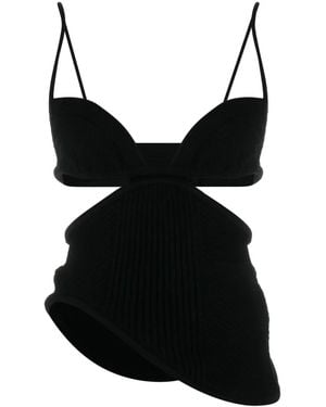 Off-White c/o Virgil Abloh Cut-Out Ribbed-Knit Top - Black
