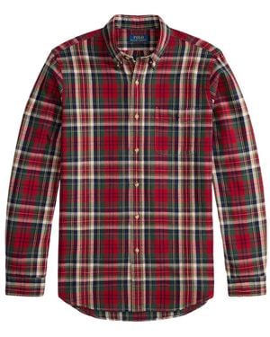 Polo Ralph Lauren Chemise Oxford Brossée À Carreaux - Red