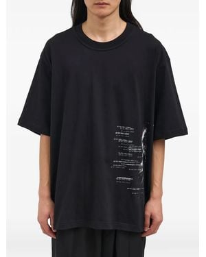 Isabel Benenato Graphic-Print Crew-Neck T-Shirt - Black
