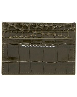 MM6 by Maison Martin Margiela Leren Pasjeshouder Met Reliëf - Grijs