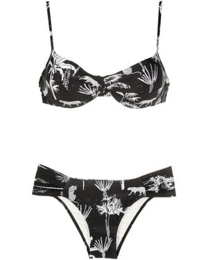 Lygia & Nanny Bikini Met Grafische Print - Zwart