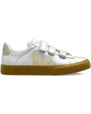 Veja Leather Strap-Fastening Trainers - White