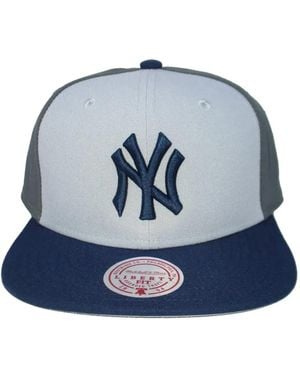 Mitchell & Ness X Mlb New York Yankees Triple Play Liberty Embroidered Cap - Blue
