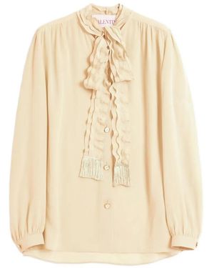 Valentino Garavani Crepe De Chine Shirt - Natural