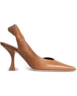 BY FAR Yasha Twisted Slingback Court Shoes - Brown