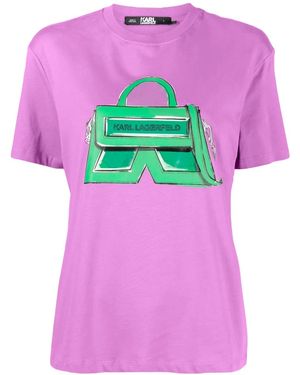 Karl Lagerfeld Ikon K プリント Tシャツ - ピンク