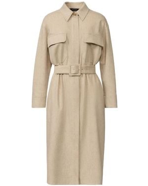 Fabiana Filippi Safari Belted Waffle-Knit Midi Dress - Natural