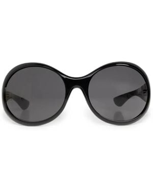 McQueen Sonnenbrille Mit Rundem Gestell - Schwarz
