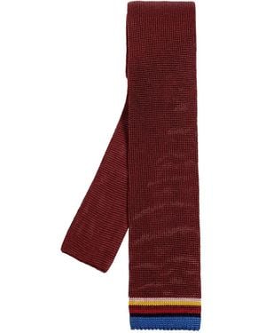 Paul Smith Striped Silk Tie - Purple