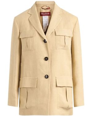 Max Mara Flap-Pocket Single-Breasted Blazer - Natural
