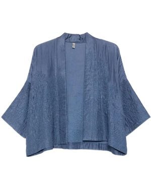 Yavi Textured Silk Jacket - Blue