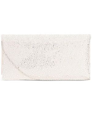 Twentyfourhaitch Pochette Siria Ornée De Cristaux - White