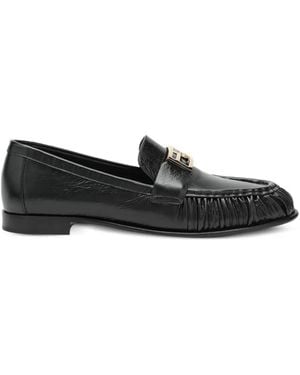 Fendi Ff Logo Ruched Loafers - Black