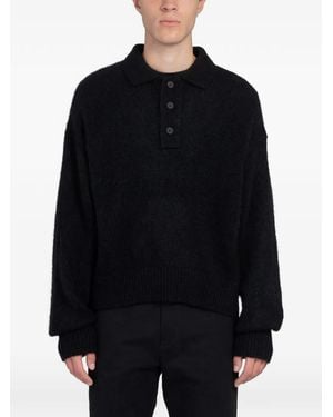 Studio Nicholson Dune Brushed Sweater - Black