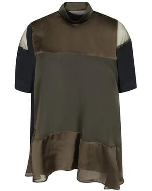 Sacai Blusa Con Ruches - Verde