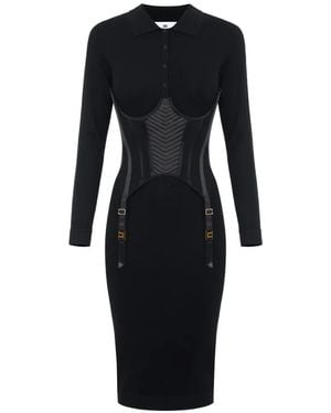 Elisabetta Franchi Knit Bustier Dress - Blue