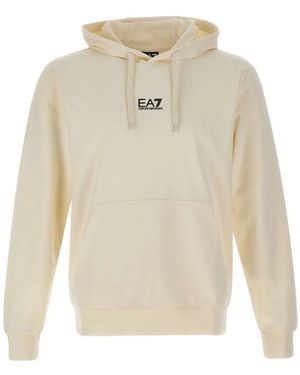 EA7 Hoodie mit Logo-Print - Weiß