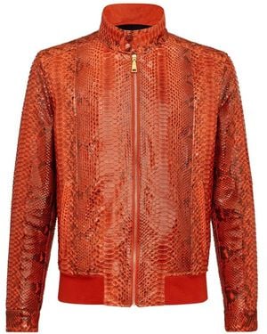 Billionaire Bomberjacke Aus Leder - Orange