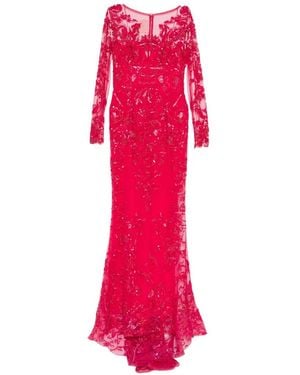 Zuhair Murad Lace-Embellished Fishtail Gown - Pink