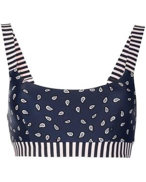 The Upside Nina Paisley-Print Sports Bra - Blue