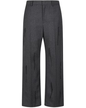 JNBY Fringe Straight-Leg Trousers - Black