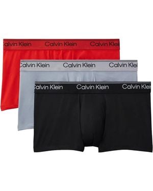Calvin Klein Set 3 Boxer Con Banda Logata - Rosso