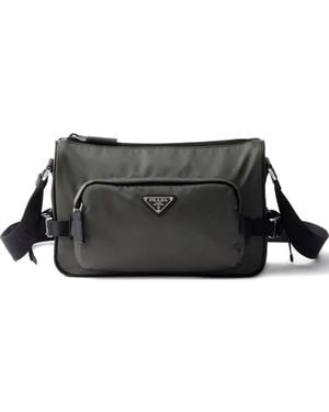 Prada Medium Messengertas Met Logo - Zwart