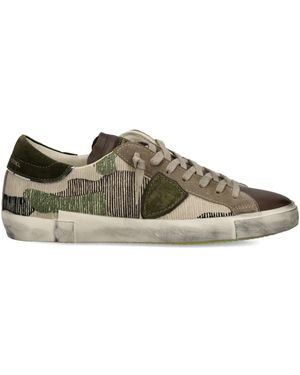Philippe Model Camouflage-Patterned Low-Top Trainers - Brown
