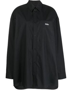 032c Embroidered-Logo Cotton Shirt - Black