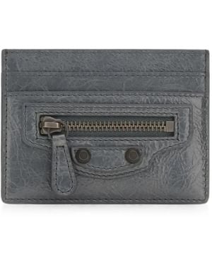 Balenciaga Le City Leather Card Holder - Grey