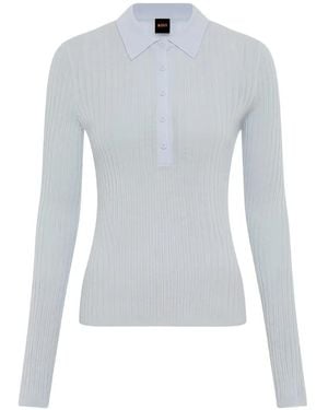 BOSS Polo-Collar Sweater - Blue