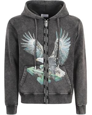 Off-White c/o Virgil Abloh Graphic Arrow Hooded Sweatshirt - Grey