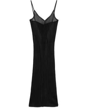 ALAINPAUL Midikleid Aus Geripptem Strick - Schwarz